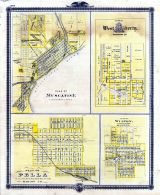 Muscatine, West Liberty, Pella, Wilton, Iowa 1875 State Atlas